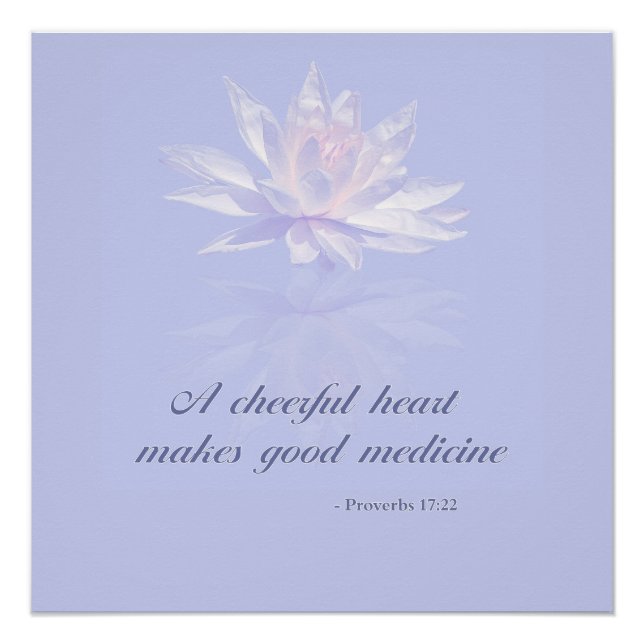 Proverbs 17:22 | Bible Quote | Lavender Floral Poster (Front)