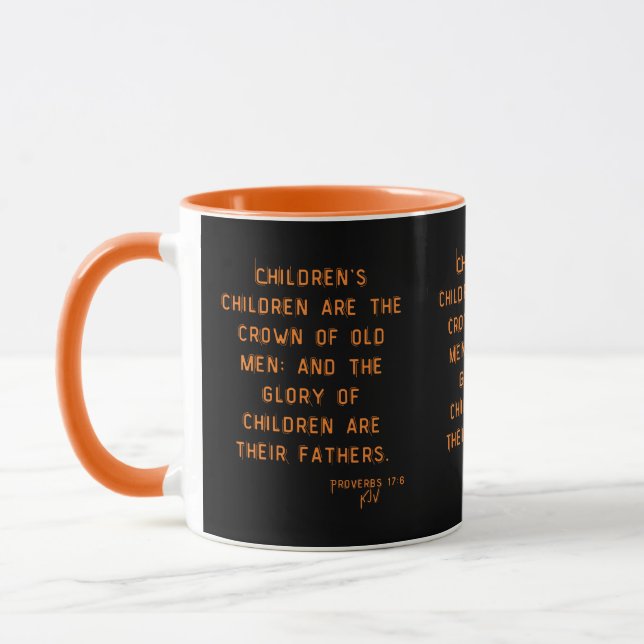 Proverbs 17:6 KJV Bible Scripture Two-Tone Mug (Left)