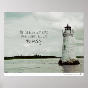 Proverbs 18:10 - He is a mighty tower. Poster