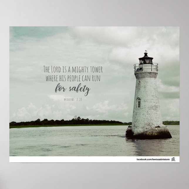 Proverbs 18:10 - He is a mighty tower. Poster (Front)