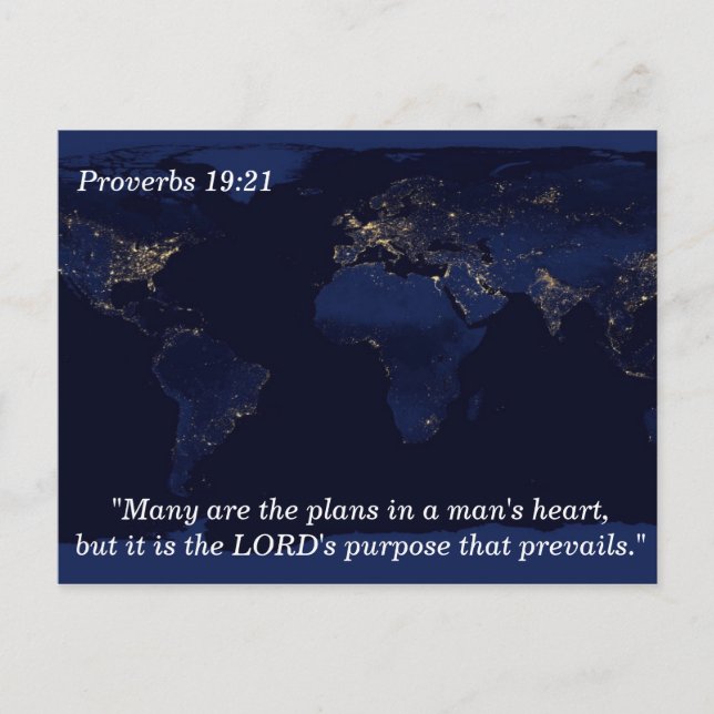 Proverbs 19 21 Plans Scripture Memory Card (Front)
