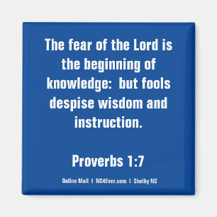 Proverbs 1:7 Bible Verse magnet