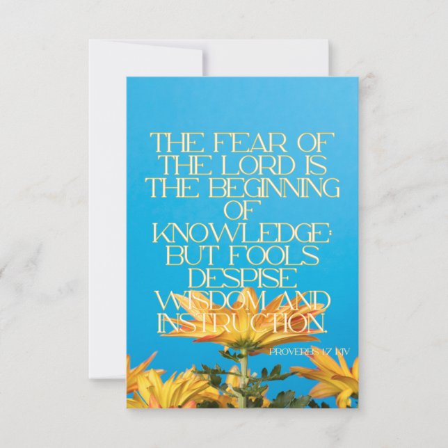 Proverbs 1:7 KJV Bible Scripture Pic Greeting Card (Front)