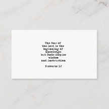 Proverbs 1:7| The fear of the Lord enclosure cards