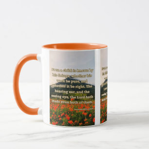 Proverbs 20:11-12 KJV Bible Verse Pic Two-Tone Mug