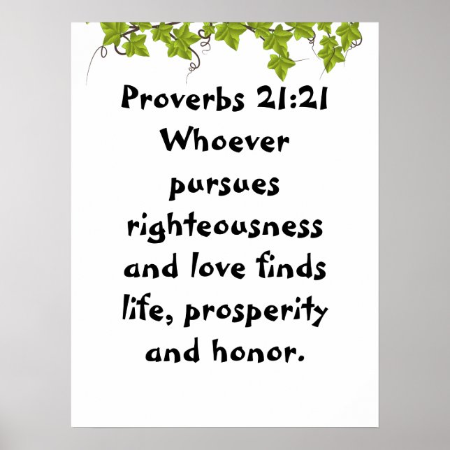Proverbs 21:21  poster (Front)