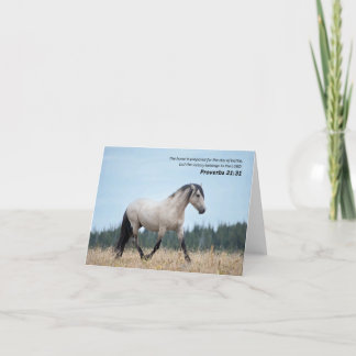 Proverbs 21:31 Wild Horse Bible Verse Thank You Card