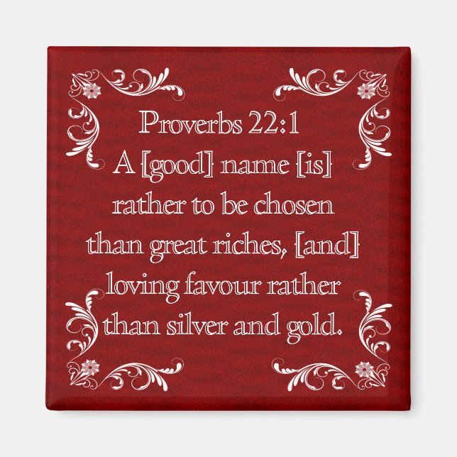 PROVERBS 22:1 MAGNET (Front)