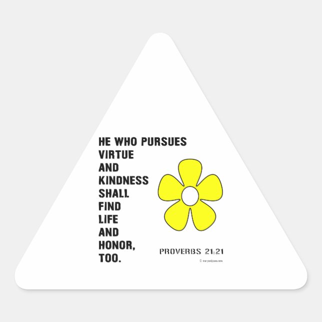 Proverbs 22:21 Virtue Triangle Sticker (Front)