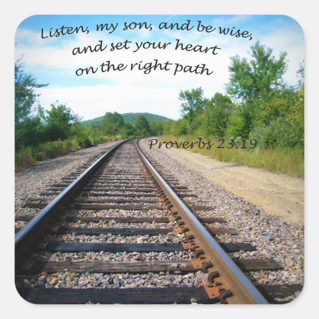 Proverbs 23:19 square sticker (Front)