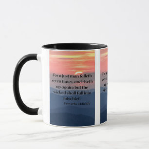 Proverbs 24:16 KJV Bible Scripture Pic Two-Tone Mug