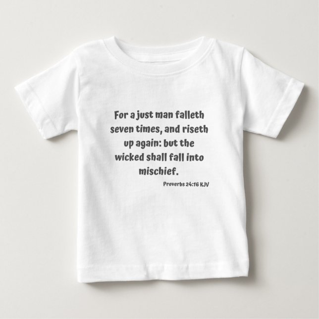 Proverbs 24:16 KJV Bible Verse Scripture Baby T-Shirt (Front)