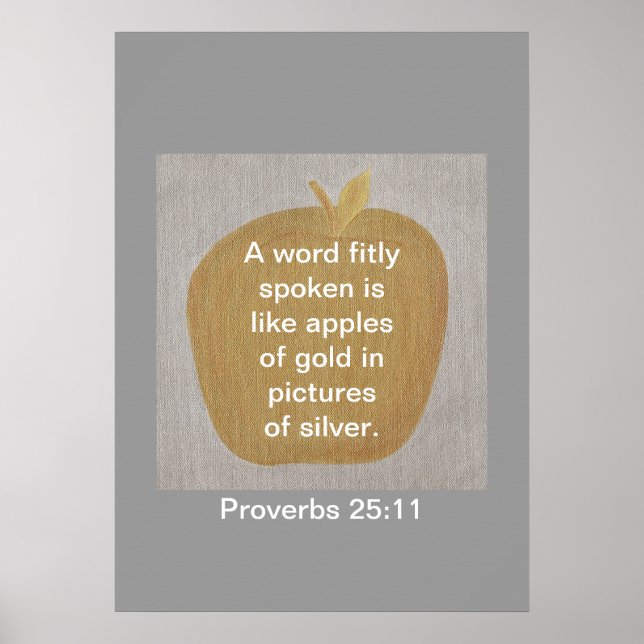 Proverbs 25:11 Gold Apple Silver Posters (Front)