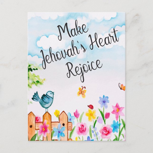 Proverbs 27:11 Make Jehovahs' heart rejoice  Postcard (Front)