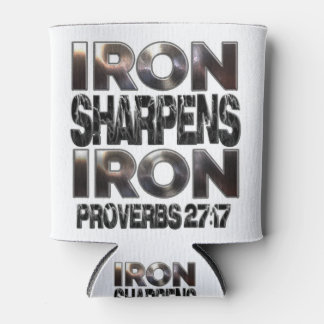 Proverbs 27-17 Iron sharpens Iron Can Cooler