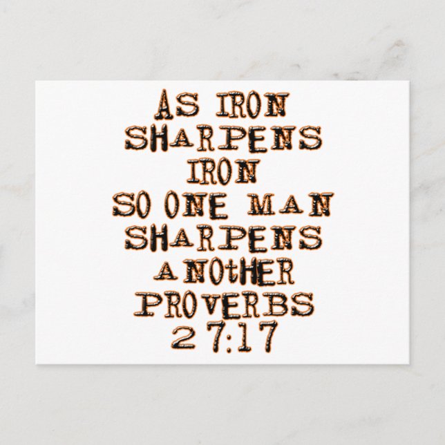 Proverbs 27:17 postcard (Front)
