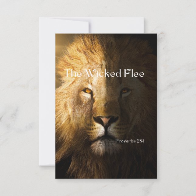 Proverbs 28:1 Bible Quote KJV Flat Greeting Card (Front)