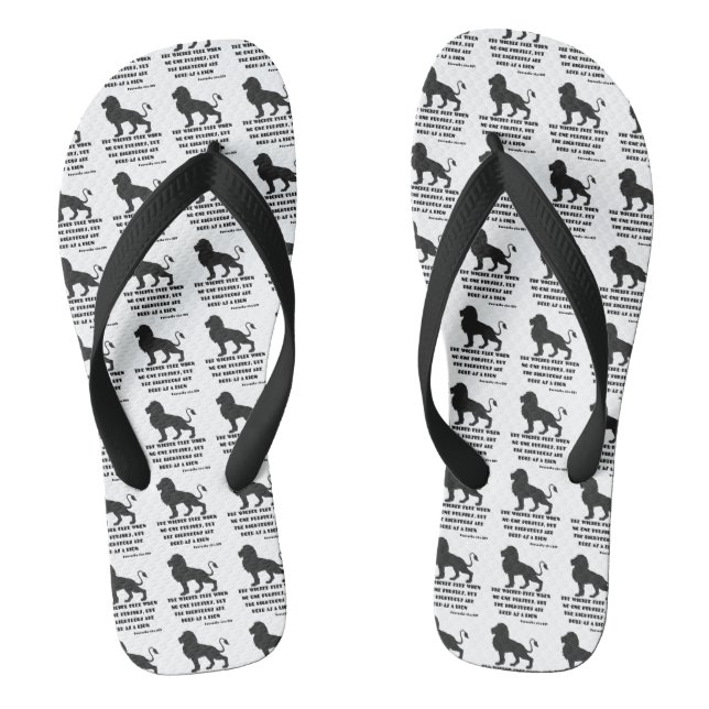 Proverbs 28:1 Bible Verse Quote All-Over Unisex Thongs (Footbed)