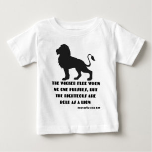 Proverbs 28:1 Bible Verse Quote KJV Baby T-Shirt