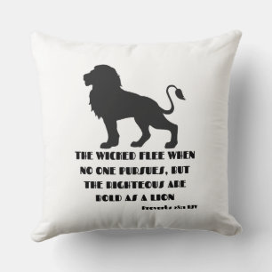 Proverbs 28:1 Bible Verse Quote KJV Cushion