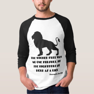 Proverbs 28:1 Bible Verse Quote KJV Men's 3/4 T-Shirt