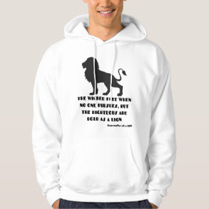 Proverbs 28:1 Bible Verse Quote KJV Men's  Hoodie