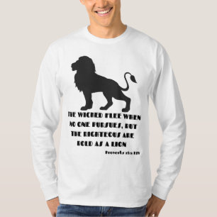 Proverbs 28:1 Bible Verse Quote Mens Long Sleeve T-Shirt
