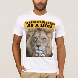 PROVERBS 28:1 BOLD AS A LION, CHRISTIAN T-SHIRTS