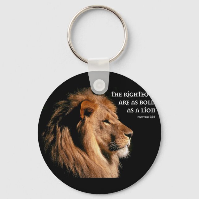 Proverbs 28:1 key ring (Front)