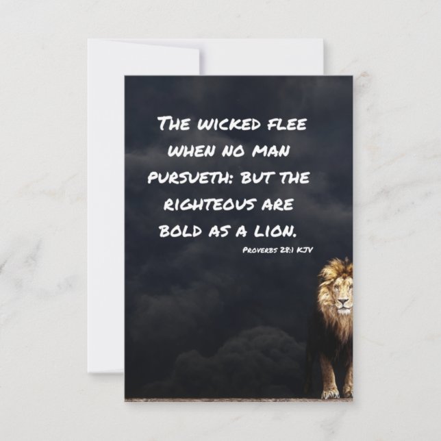 Proverbs 28:1 KJV Bible Scripture Flat Greeting Card (Front)