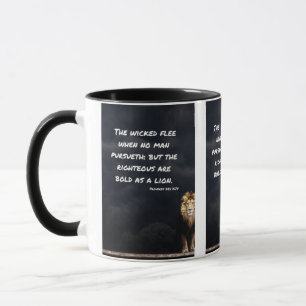 Proverbs 28:1 KJV Bible Scripture Two-Tone Mug