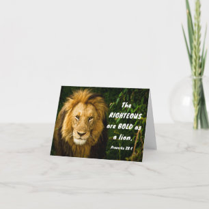 Proverbs 28:1 Righteous are Bold as a Lion Bible Card