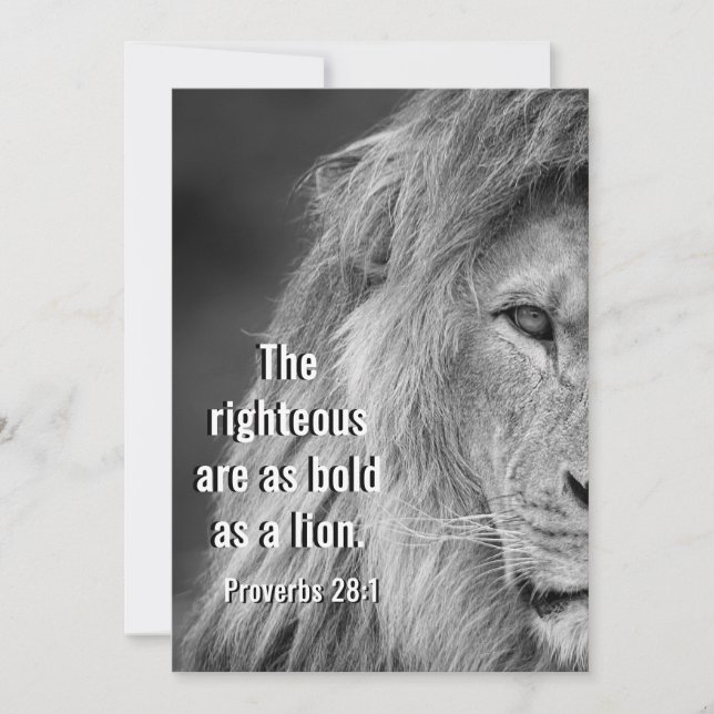 Proverbs 28:1 Righteous are Bold as a Lion Card (Front)