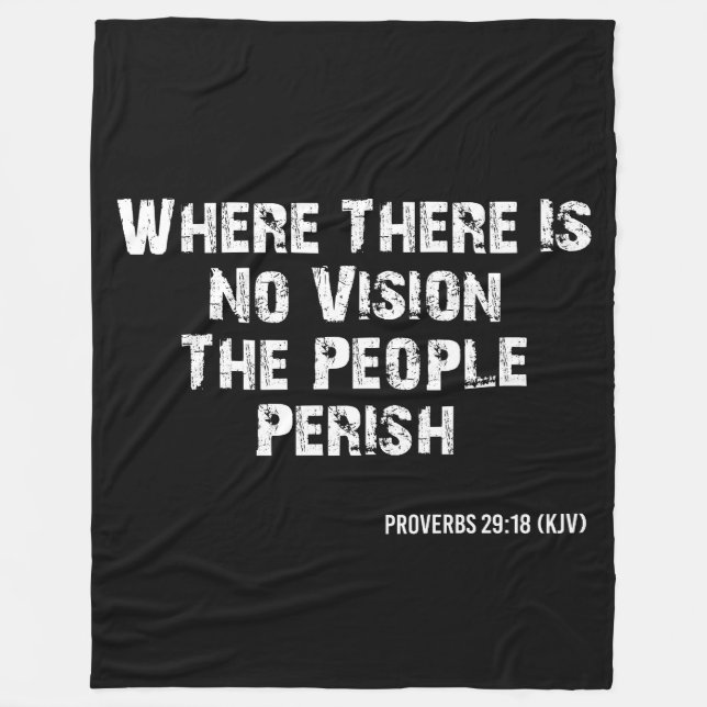 Proverbs 29:18 Bible Verse KJV Quote Fleece Blanket (Front)