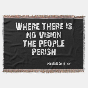 Proverbs 29:18 Bible Verse KJV Quote Throw Blanket