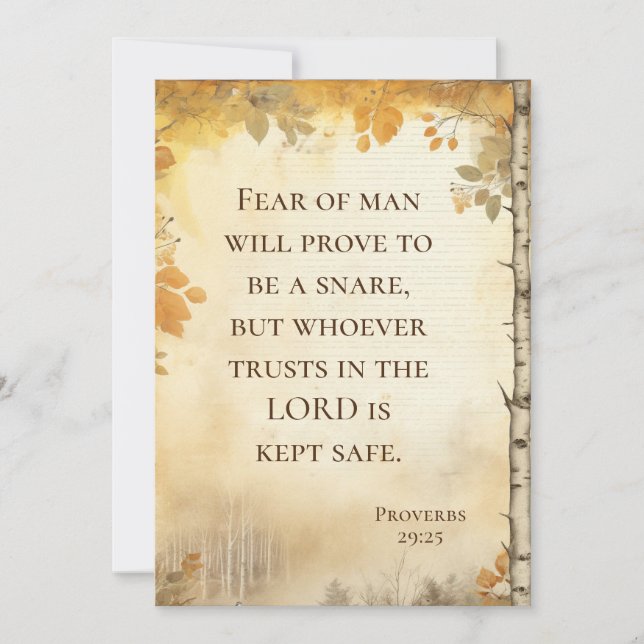 Proverbs 29:25 Fear of Man Bible Verse Flat Card (Front)