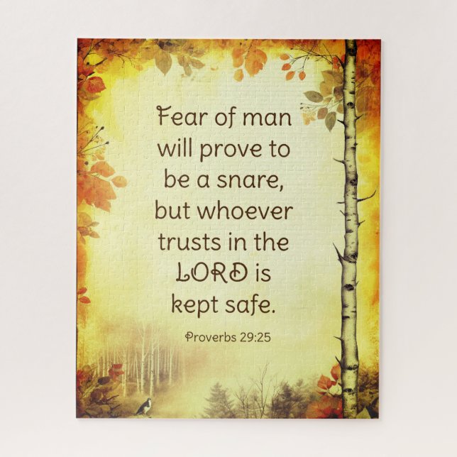 Proverbs 29:25 Fear of Man Bible Verse Jigsaw Puzzle (Vertical)