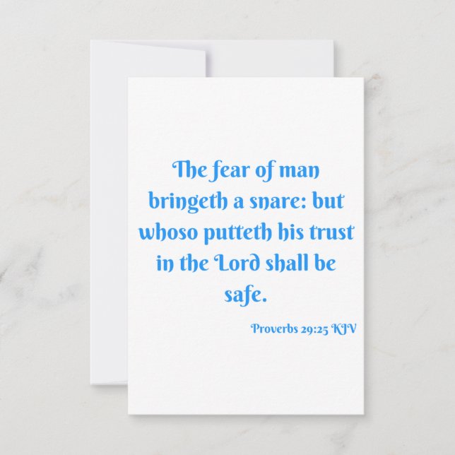 Proverbs 29:25 KJV Bible Scripture Greeting Card (Front)