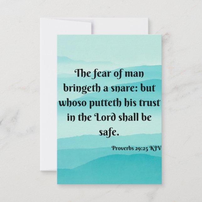 Proverbs 29:25 KJV Bible Scripture Pic Greeting Card (Front)