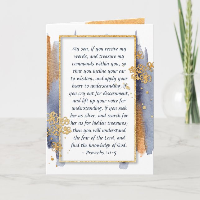 Proverbs 2:1-5 Incline your ear to Wisdom Card (Front)