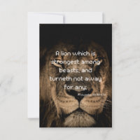 Proverbs 30:30 KJV Bible Verse Flat Greeting Card