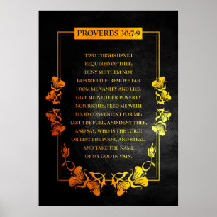 Proverbs 30:7-9 Bible Verse Poster