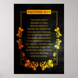 Proverbs 30:7-9 Bible Verse Poster