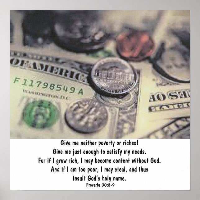 Proverbs 30:8-9 poster (Front)