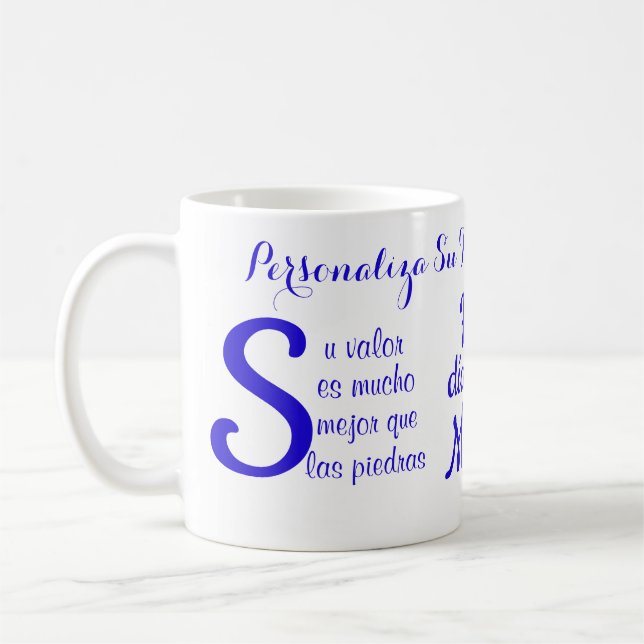 Proverbs 31:10 Woman Far Above Rubies Esp Coffee Mug (Left)
