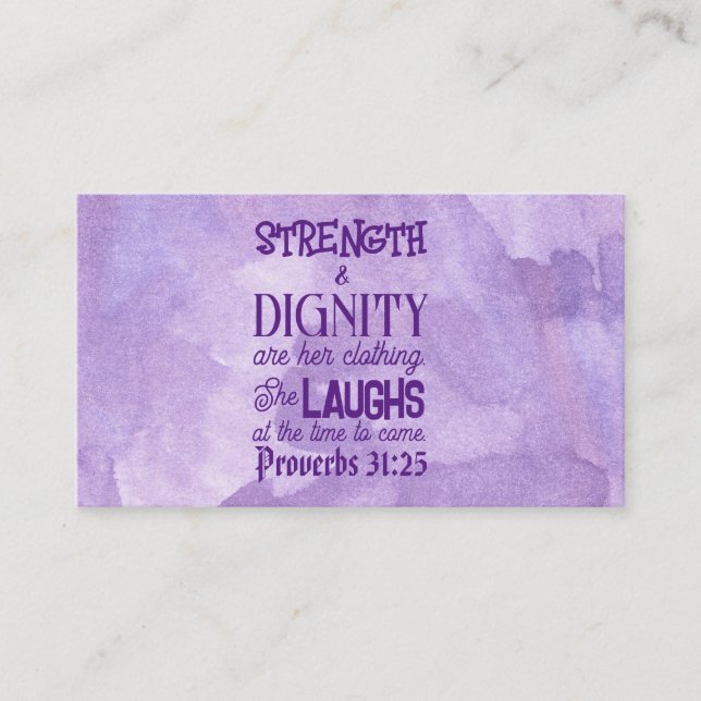 Proverbs 31:25-26 Calling Card, Pass on Note,  (Front)