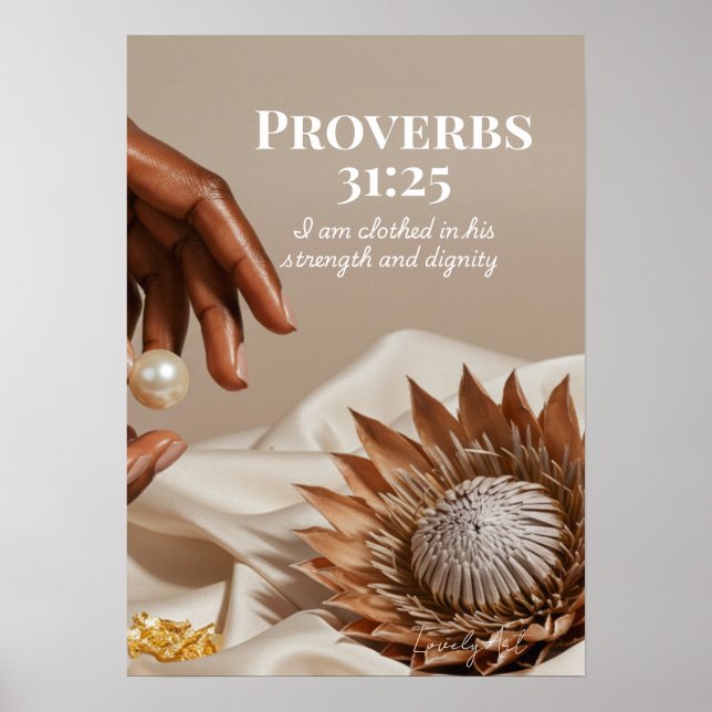 Proverbs 31:25 Empowered Woman Gift for Her Poster (Front)