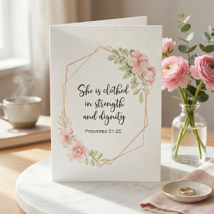 Proverbs 31:25 Faith-Based Women's Encouragement Card