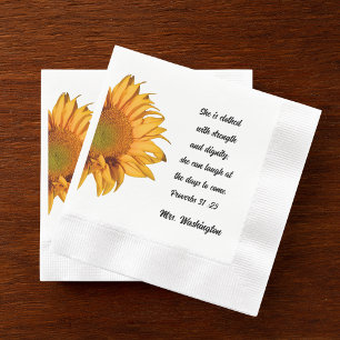 Proverbs 31:25 Great Christian Woman Sunflower Napkin