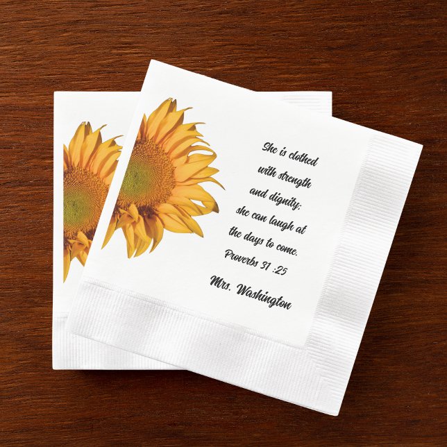 Proverbs 31:25 Great Christian Woman Sunflower Napkin (Creator Uploaded)